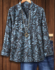 Midnight Leaf Print Blouse
