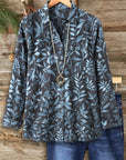 Midnight Leaf Print Blouse