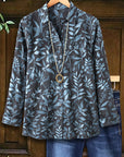 Midnight Leaf Print Blouse