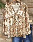 Boho Floral Peasant Blouse