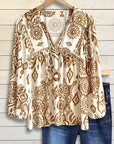 Boho Floral Peasant Blouse