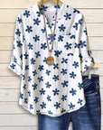 Blue Daisy Linen Blouse