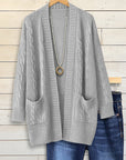 Solid Cable Knit Cardigan