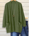 Solid Cable Knit Cardigan