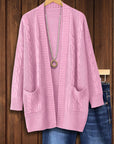 Solid Cable Knit Cardigan