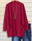 Solid Cable Knit Cardigan