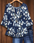 Midnight Blossom Off-Shoulder Top