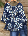 Midnight Blossom Off-Shoulder Top