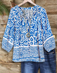 Boho Blue Print Top