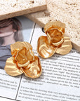 Metallic Petal Statement Earrings