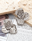Metallic Petal Statement Earrings
