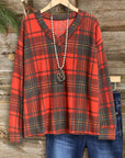 Autumn Plaid V-Neck Sweatshirt