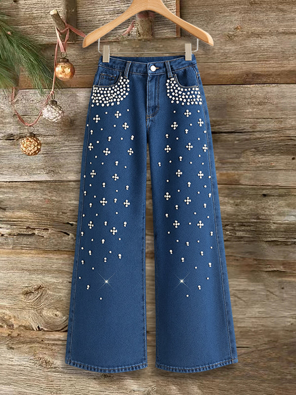 Pearl Spark Wide-Leg Jeans