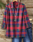 Autumn Charm Plaid Button-Up Shirt