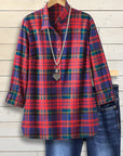 Autumn Charm Plaid Button-Up Shirt