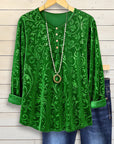 Velvet Garden Button Blouse