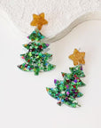 Christmas Tree Star Acrylic Earrings