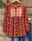 Country Bloom Pintuck Floral Blouse