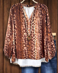 Autumn Leopard Layered Blouse