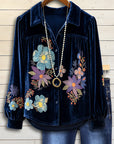 Midnight Bloom Velvet Blouse