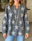 Starry Denim V-Neck Pullover