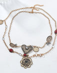 Boho Charm Layered Pendant Necklace