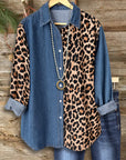Wild Side Denim & Leopard Contrast Shirt