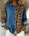 Wild Side Denim & Leopard Contrast Shirt