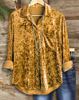 Golden Velvet Classic Collar Shirt