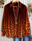 Velvet Leopard Fade Button-Down Shirt