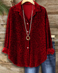 Red Velvet Leopard Shadow Shirt