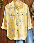 Vintage Yellow Floral Utility Shirt
