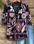 Purple Velvet Floral Blouse