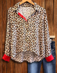 Leopard Print Button-Down Collared Shirt