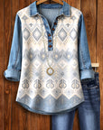 Desert Denim Henley Tunic