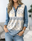 Desert Denim Henley Tunic