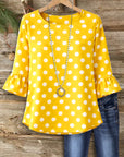Sunny Dot Flare Sleeve Top