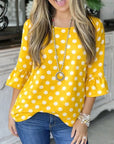 Sunny Dot Flare Sleeve Top