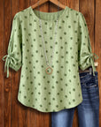 Meadow Dot Tie-Sleeve Blouse