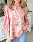 Sunset Paisley Flow Top