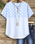 Sky Dot Patchwork Tee