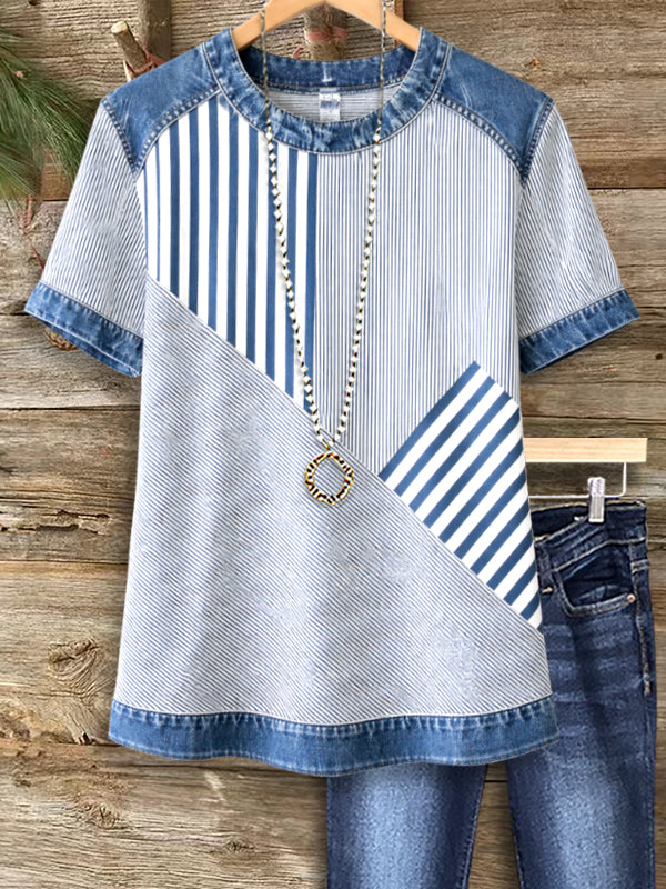 Harbor Stripe Patch Tee