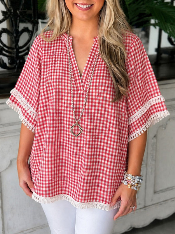 Sweet Picnic Fringe Blouse