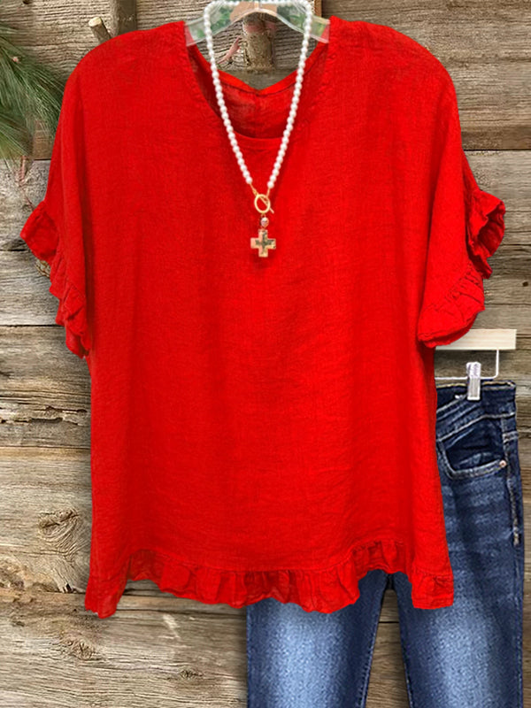 Cherry Breeze Ruffle Tee
