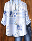 Bluebell Patchwork Henley Top