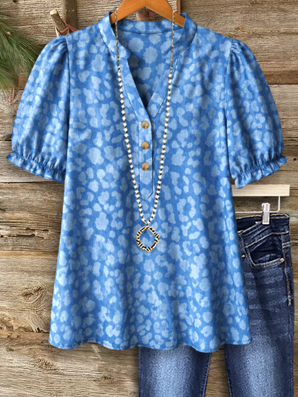 Bluebell Meadow Puff Sleeve Top