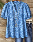 Bluebell Meadow Puff Sleeve Top