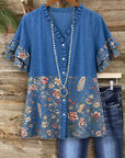 Boho Denim Garden Shirt