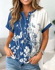 Coastal Bloom Button Top