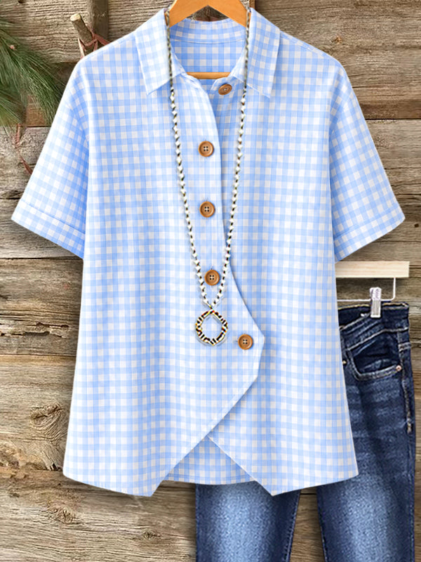 Sky Breeze Wrap Front Blouse